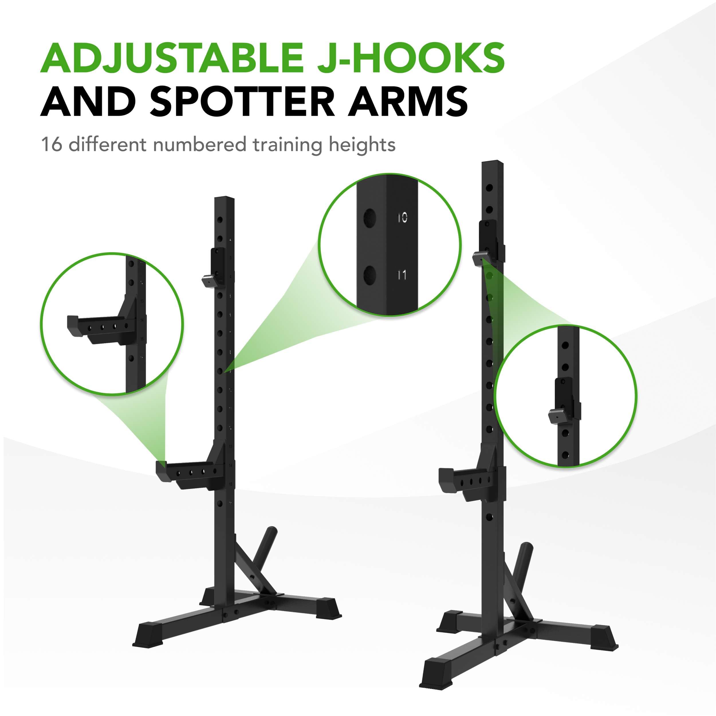 Tunturi SS60 Hantelablagen – Supporto per squat con bilanciere – Homegym con portata fino a 200 kg – Regolabile in altezza – Supporto per manubri
