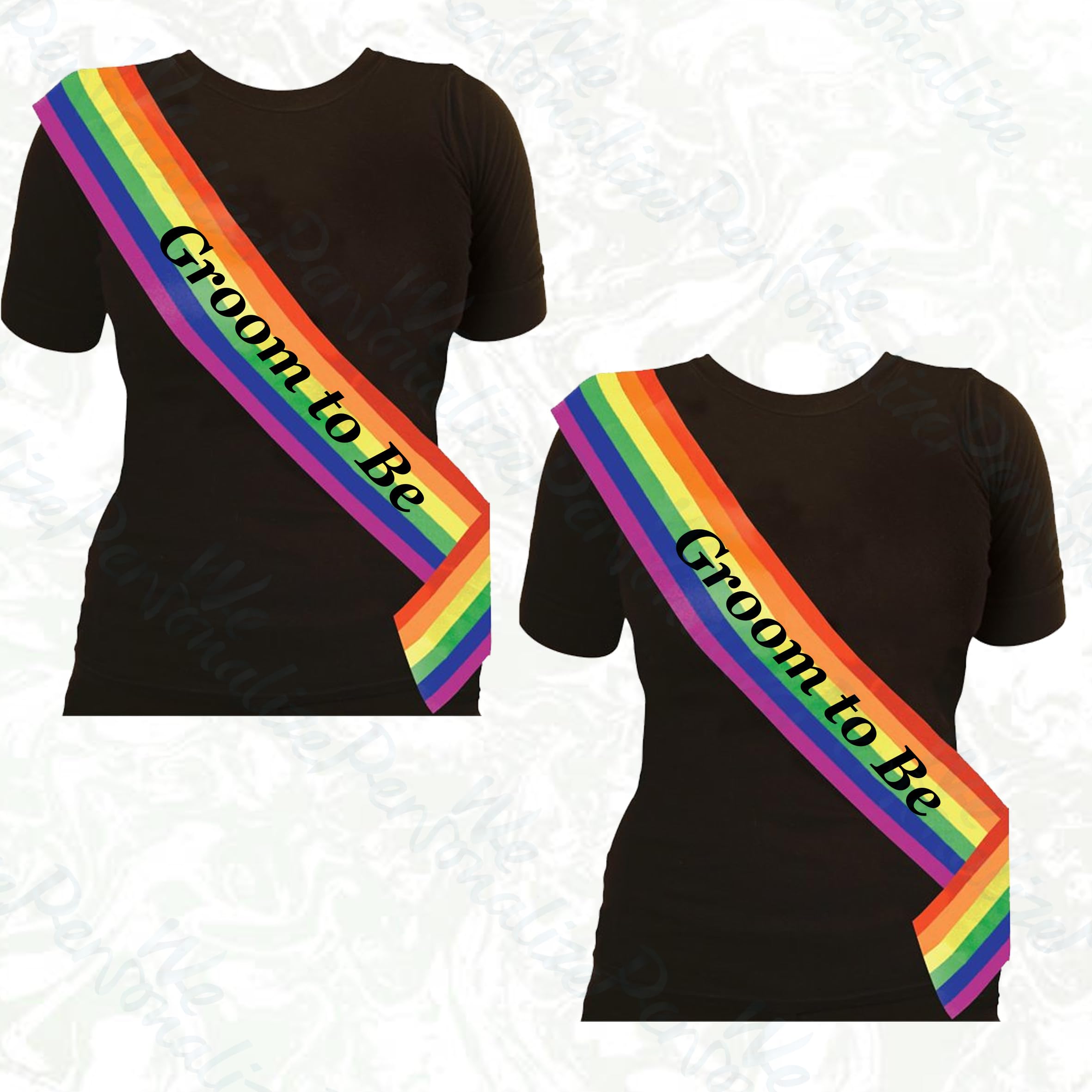 We Personalize Gay Pride sash Groom To Be set of 2 Rainbow Sash, Gay Pride/Marches/LGBT/Parties & Events Unique, funny - Image 2