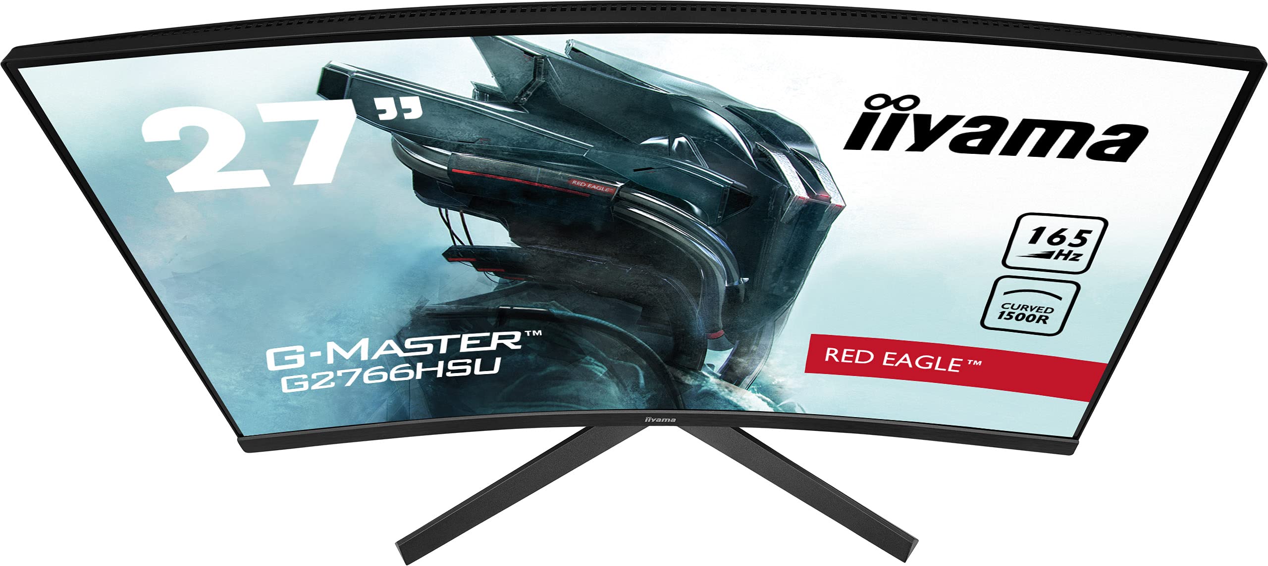 iiyama Ecran 27" G-Master Red Eagle G2766HSU-B1, VA Curved, FHD@165Hz, FreeSync, HDMI/DP/USB HUB, 1ms, Haut-parleurs, Black Tuner