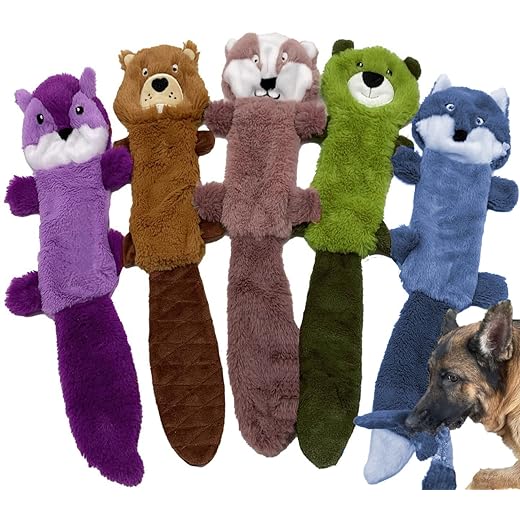 Jalousie 5 Pack Stuffingless Dog Crinkle Paper Toys Dog Toy Dog w/Durable Liner No Stuffing Dog Toy - Dog Toys for Pets Dogs No Stuffing Dog Crinkle Sound Toy for Medium Large Dogs