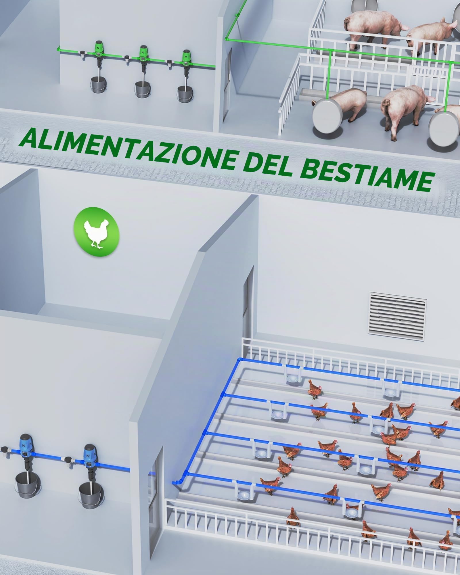 NEWTRY Iniettore per fertilizzante per irrigazione a goccia, pompa proporzionale regolabile 0,2 ~ 2%, pompa dosatrice ad acqua NPT da 3/4" per giardino, irrigazione e sistema idroponico, fattoria