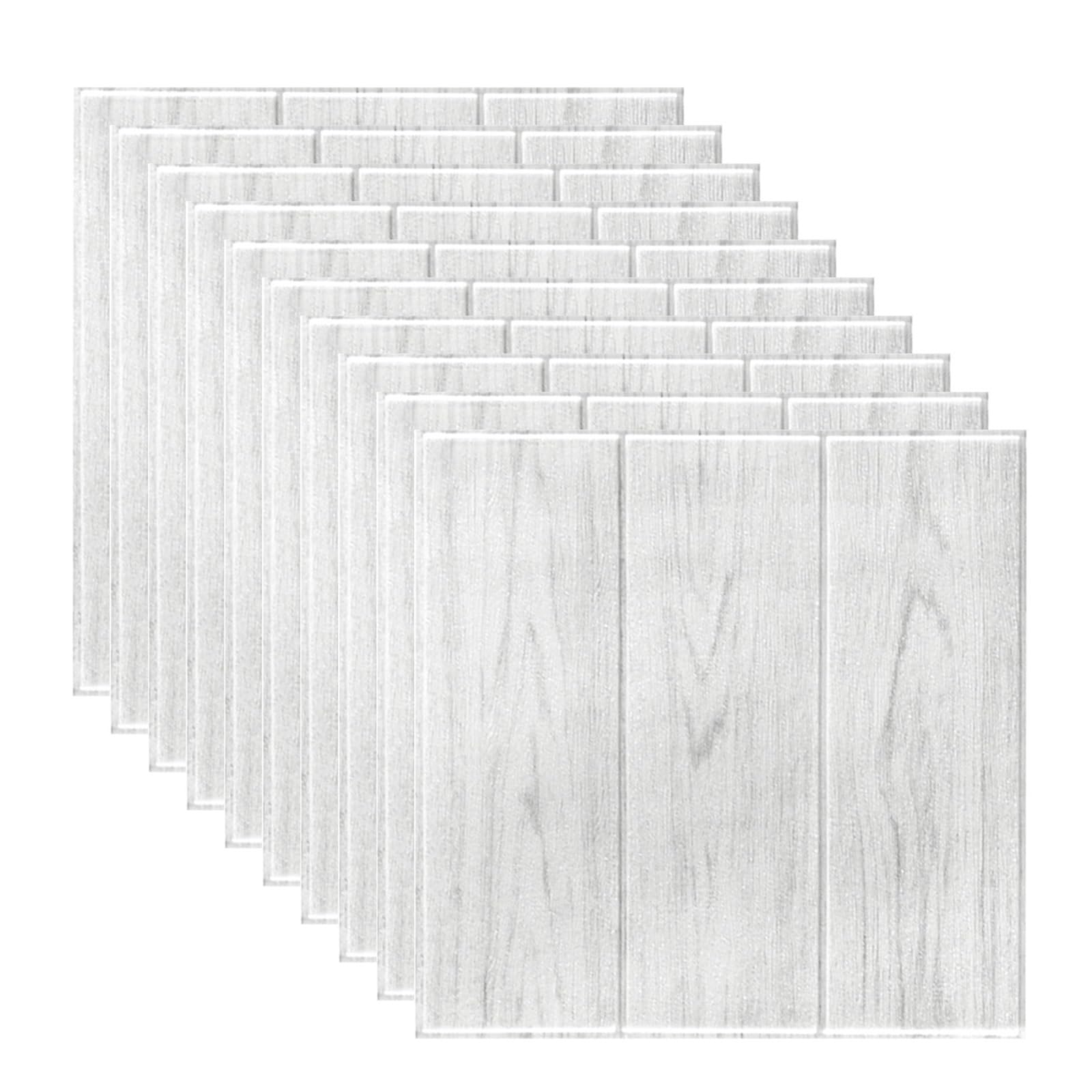 Stick On Tiles 10pcs 35X35cm 3D Wall Stickers Self-Adhesive Tile Stone Brick Sticker Wood Grain Foam Waterproof Moisture-Proof Sticke(Yellow)