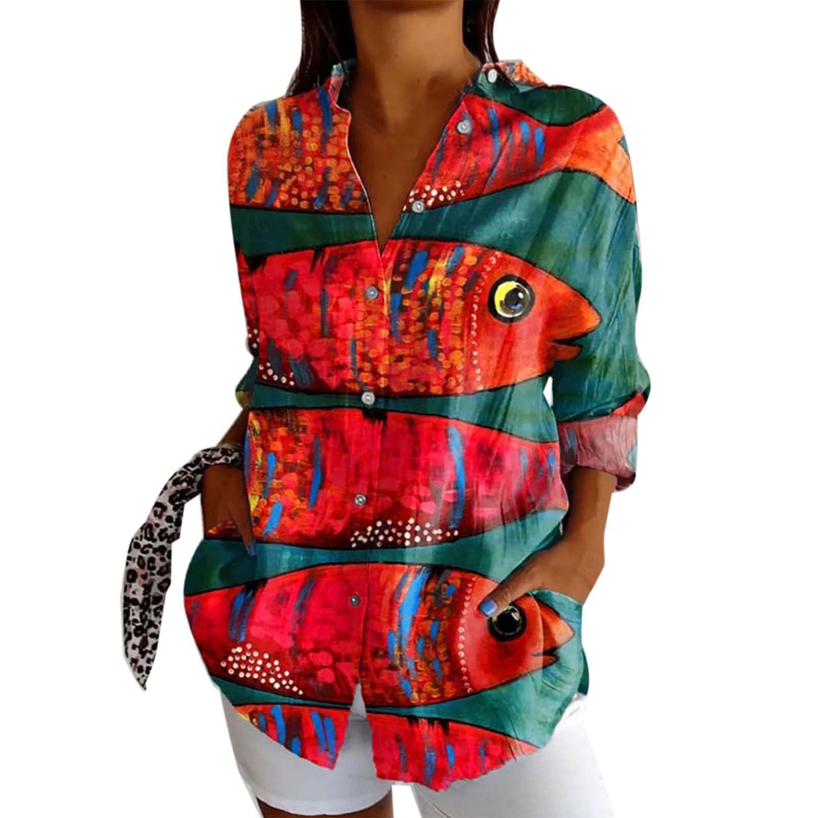 Camisas de gasa de moda con botones para mujer, con solapa, para verano, casual, de manga larga, de lino, con gráficos, ajuste holgado, ropa de lino y algodón, talla grande, con cuello y cuello para
