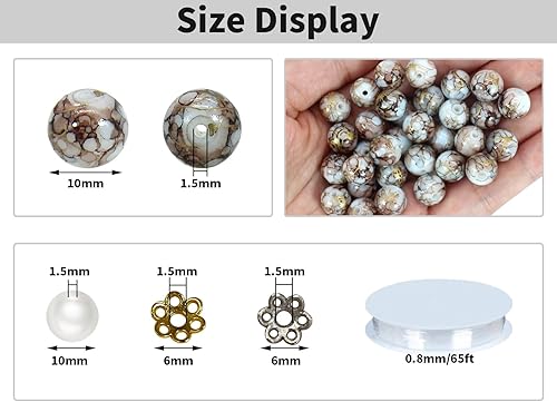 Miniatura 36 de Pamir Tong 1500 cuentas redondas de vidrio de 0.236 pulgadas a granel, cuentas de jade imitativo, cuentas sueltas para hacer joyas, aretes, collares