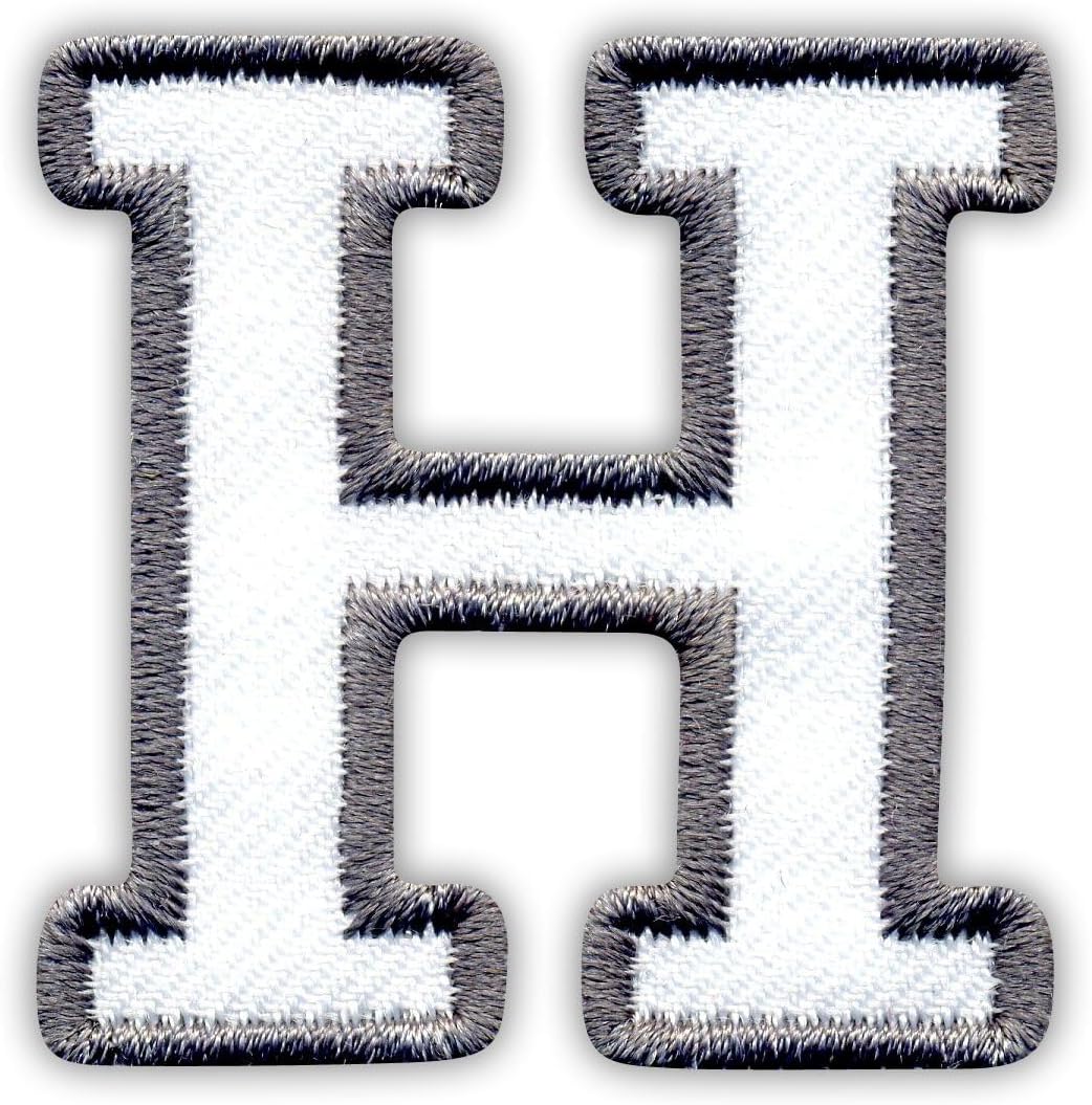 Letter H - White - Sew-on - Embroidered Patch/Badge/Emblem