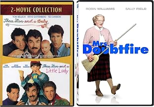 Men & Diapers Comedy Mrs. Doubtfire & Three Men & A Baby + Little Lady 3-Movie Collection DVD Robin Williams & Ted Danson Bundle Feature Family Set