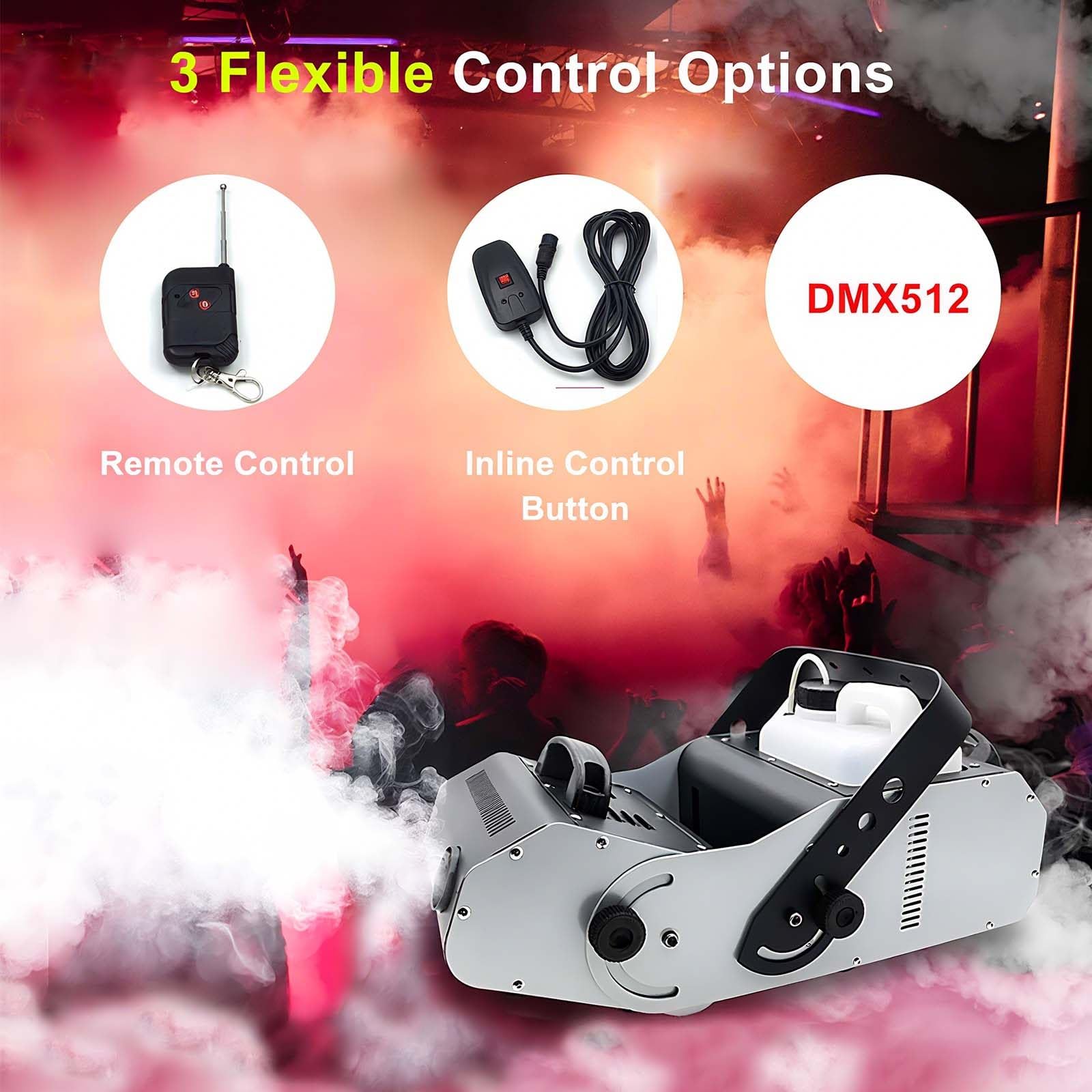 MáQuina De Humo AutomáTica De 3000 W, Nebulizador PortáTil con Tanque De 3 L para DJ, Bodas, Fiestas, Escenario, MáQuina De Humo PortáTil para Exteriores con Control Remoto