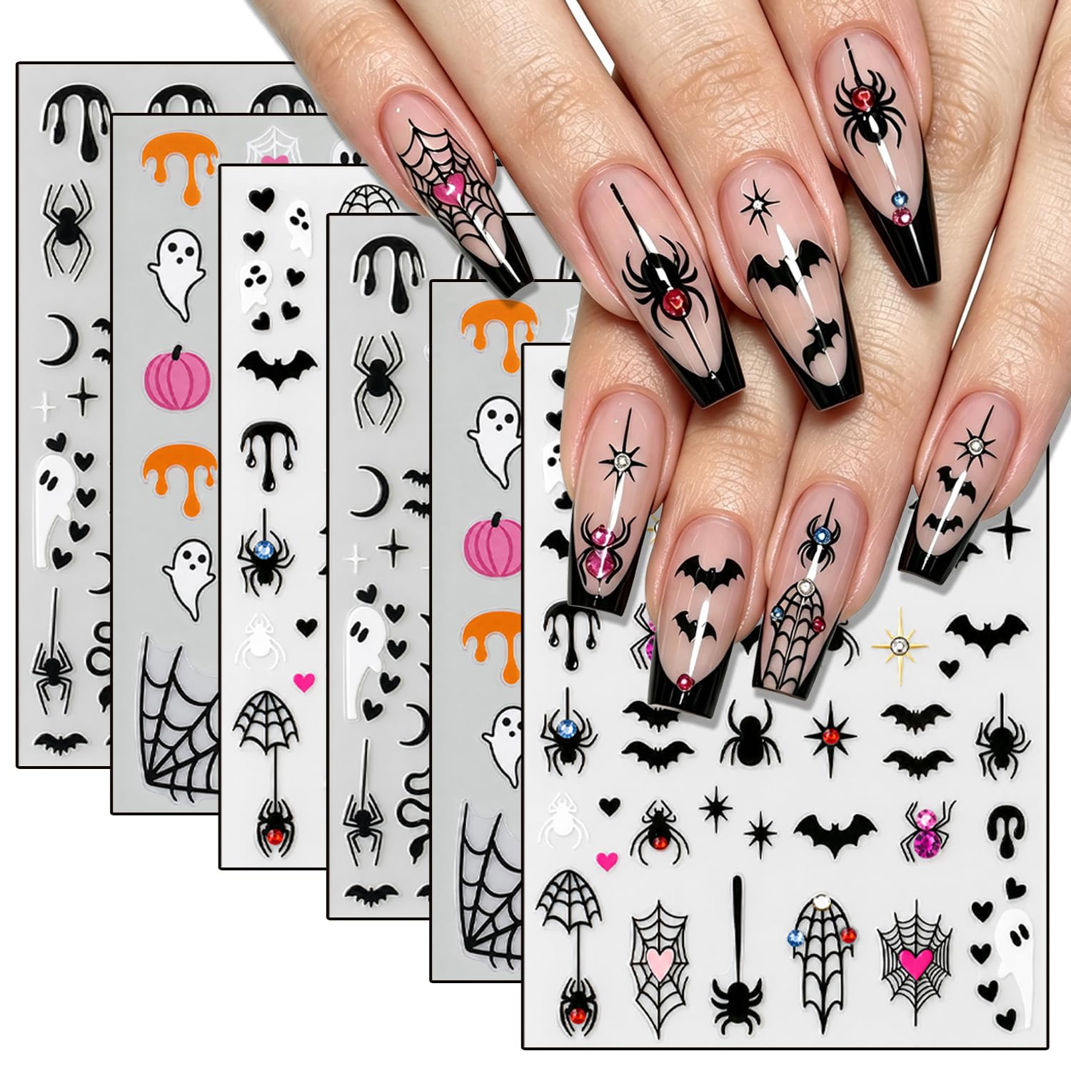Halloween Nail Stickers - Cute Ghosts & Pumpkins -17