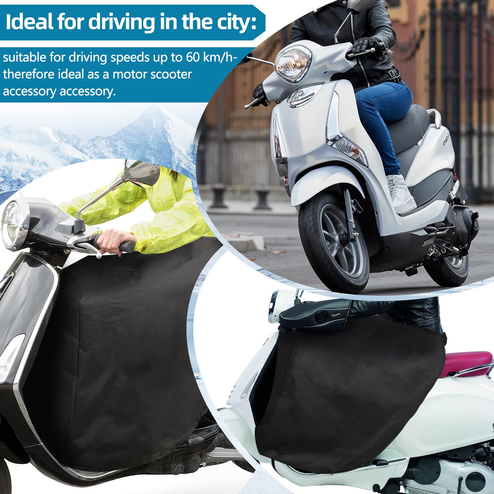 Coprigambe Scooter Regolabile Coperta Calda Coprigambe Moto Copri Gambe per Scooter Antivento e Impermeabile Protezione dal Freddo per Gambe dello Scooter Taglia Universale