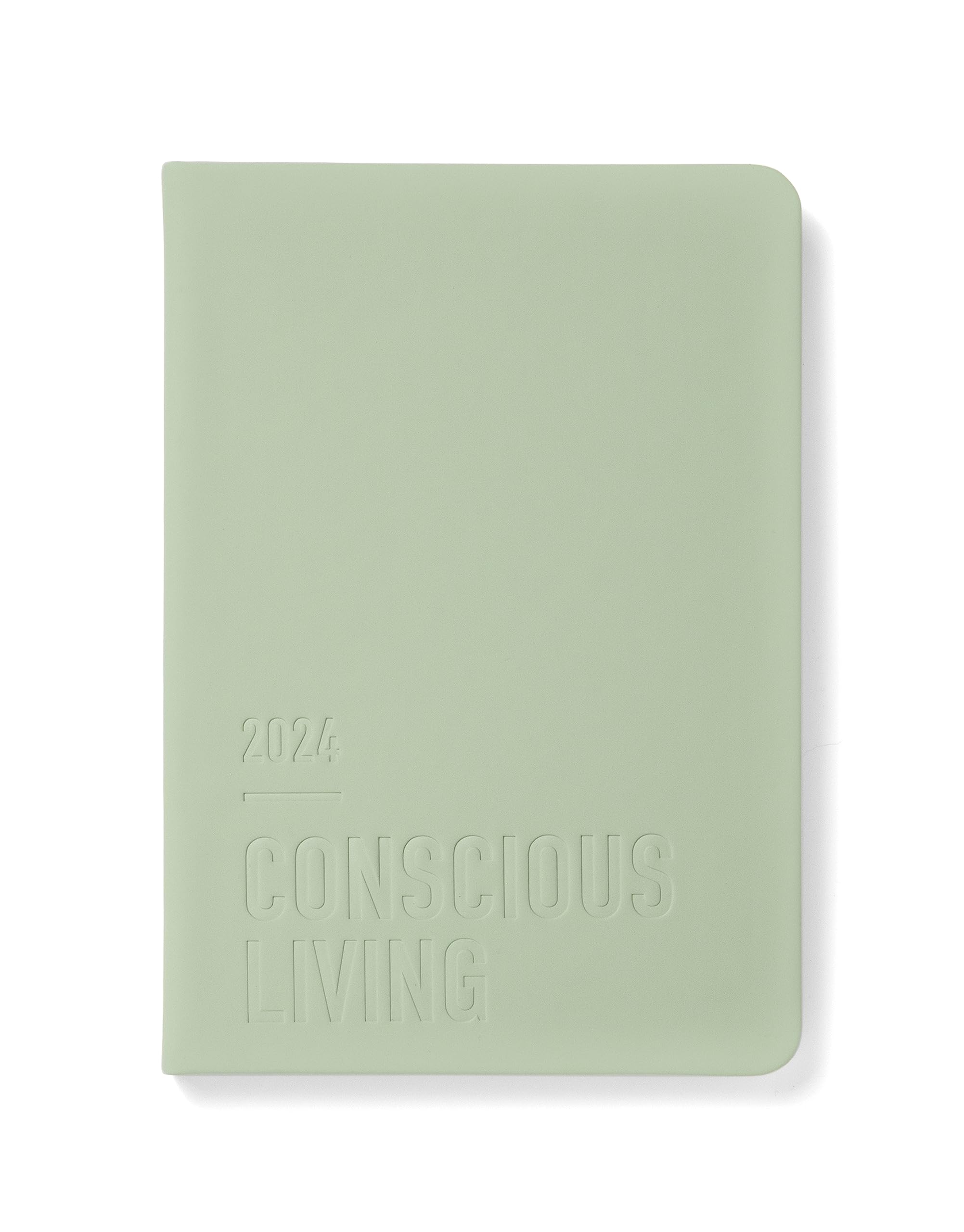 Letts Conscious A5 day to a page with appointments 2024 diary - sage