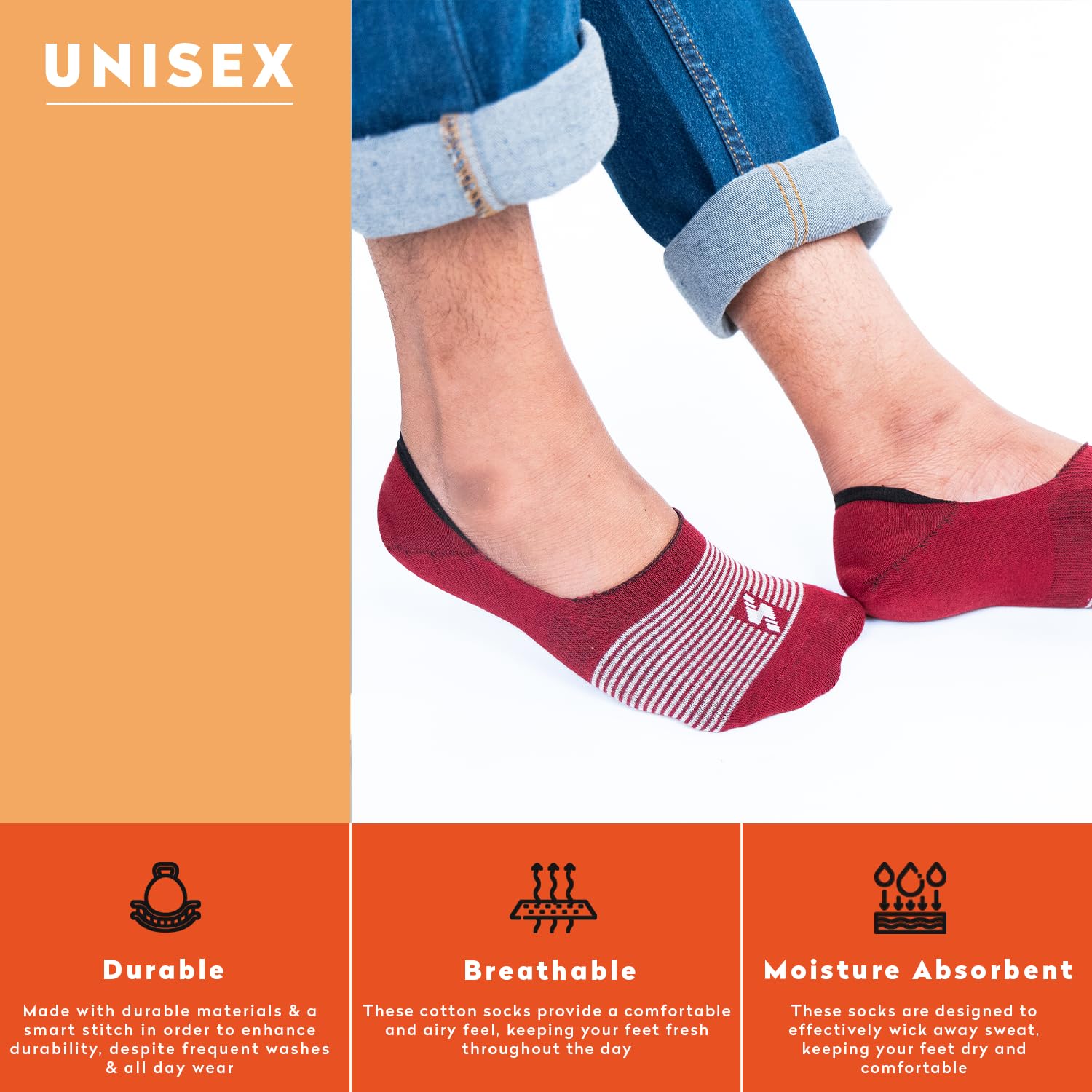 Supersox Stylish No Show Loafer Socks for Man | Combed Cotton | Breathable & Moisture Absorbent | Anti-Odour | Anti-Slip Grip | Low Cut Invisible Fit | Blue, Green, Maroon, Black | Pack of 4 2