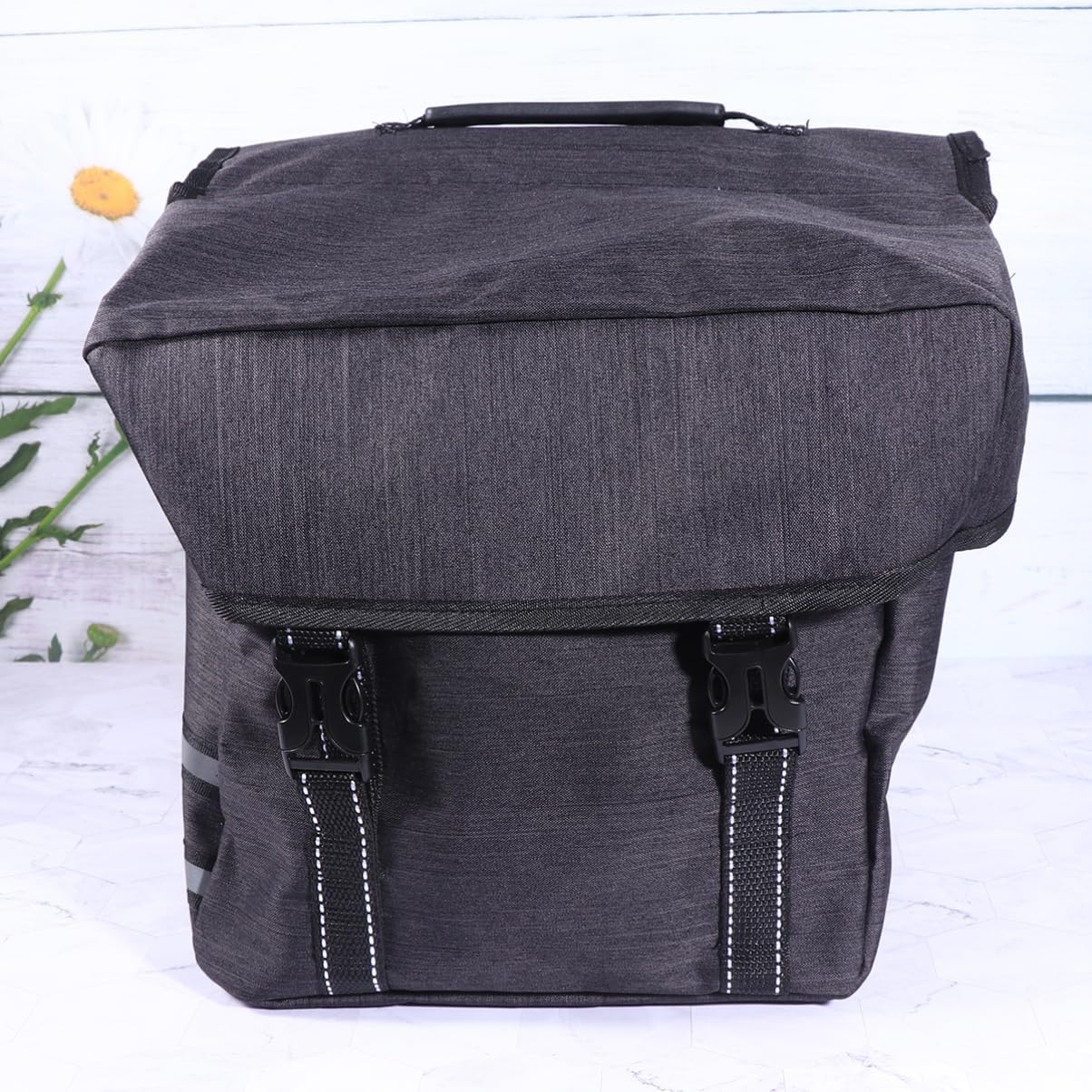 POPETPOP Bike Seat Bag Pannier Large Capacity Rear Seat Bag for Bike Easy Install Side Pockets for Repair Items
