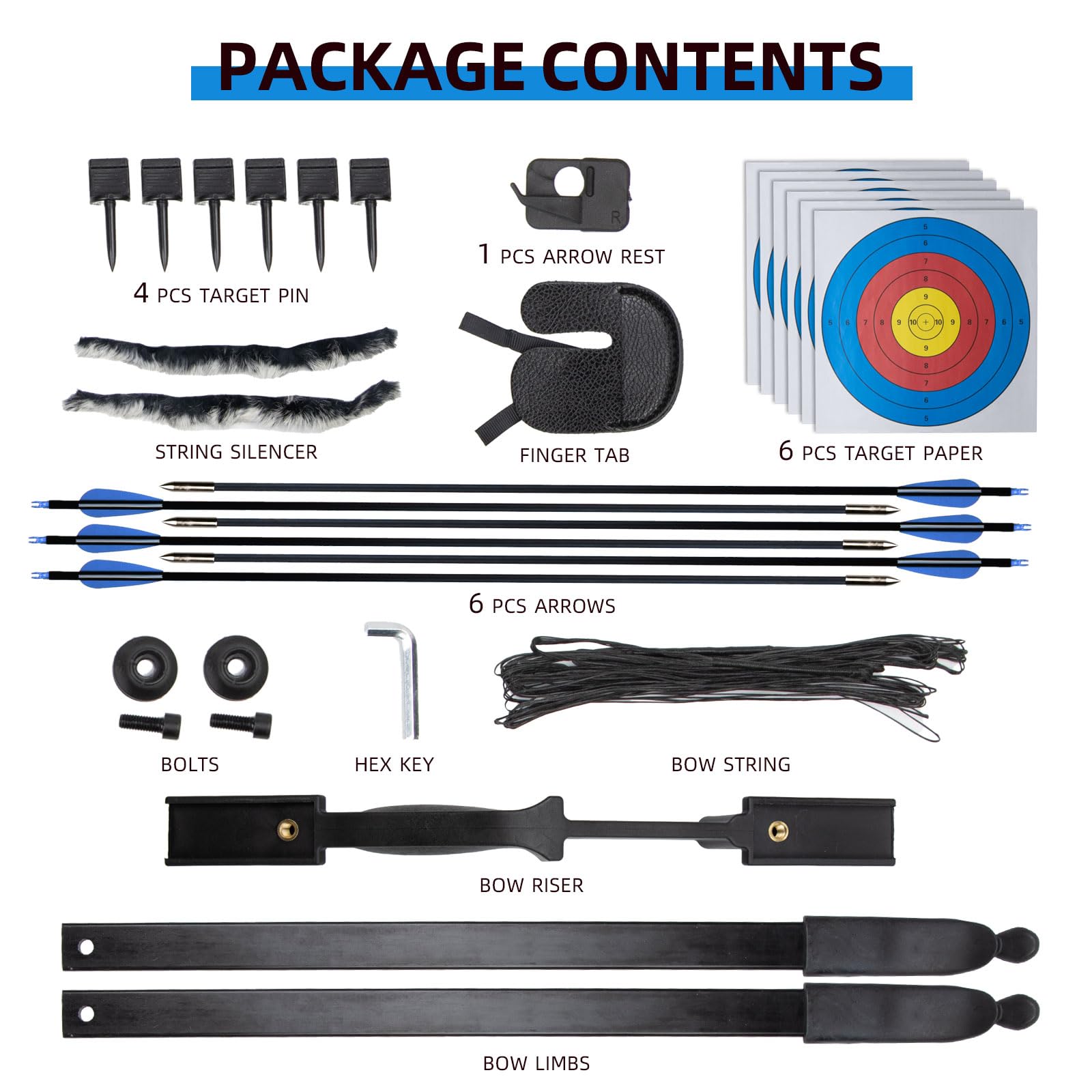 GQT Recurve Bow and Arrow Sets, Archery Takedown Bow Set for Adults Beginner Teenagers Youth Target Practice, Left & Right Handed, 20/30/40lbs (30lbs)