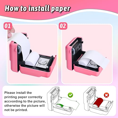 Miniatura 7 de Impresión instantánea de cámara para niños, regalos de cumpleaños de Navidad para niñas y niños de 3 a 12 años, cámara digital HD para niños,