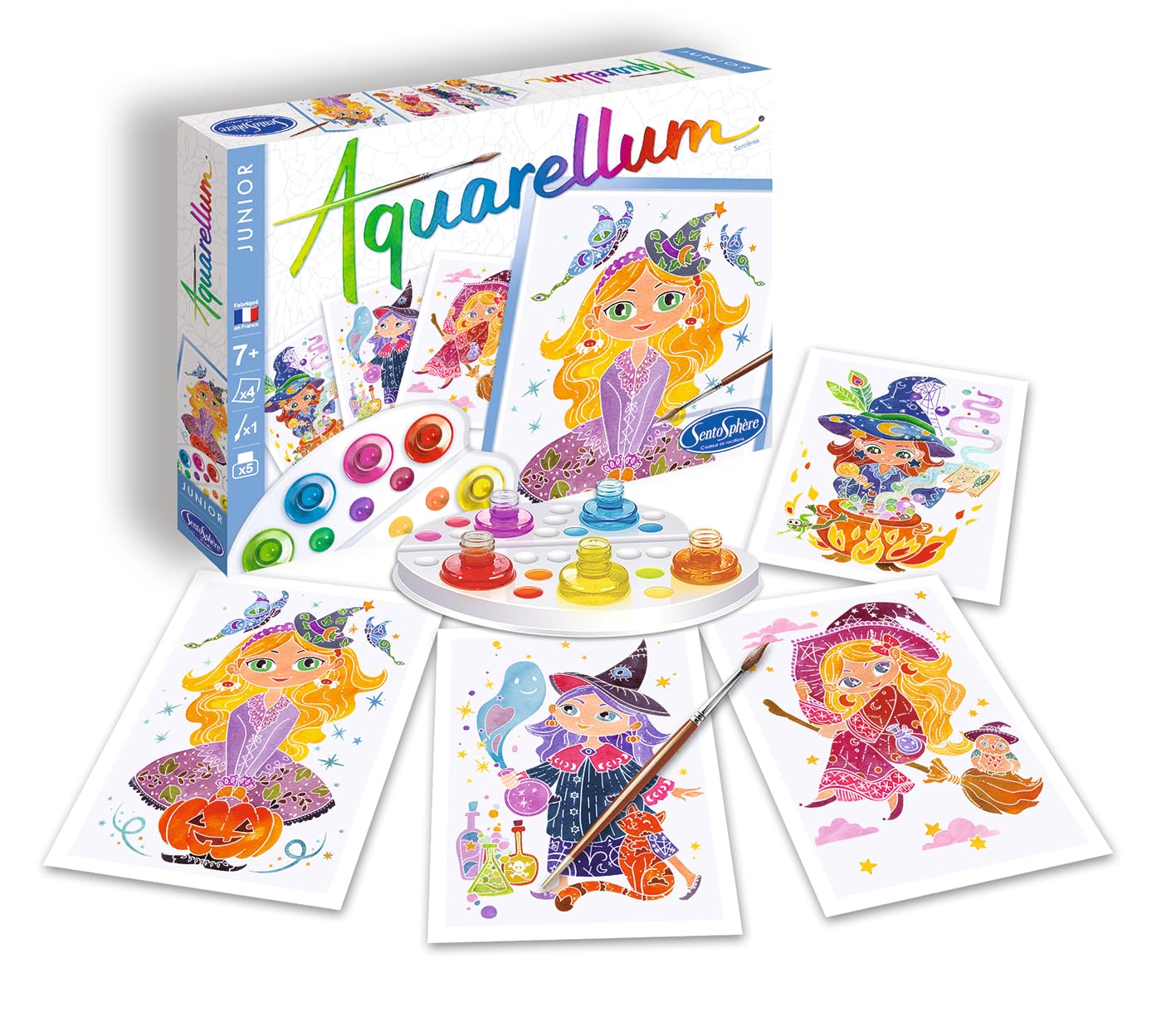 Aquarellum Junior kit peinture magique enfant SentoSphère Sorcières fabriqué en France