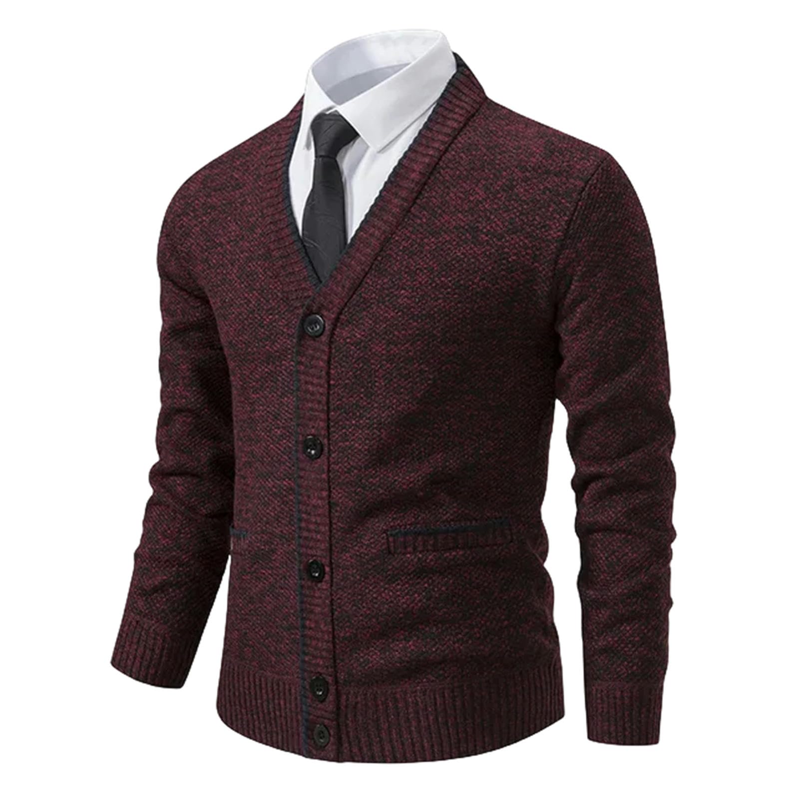 Męskie swetry jesień zima moda dzianinowy sweter męski kardigan sweter czarny casual płaszcze kurtka odzież męska