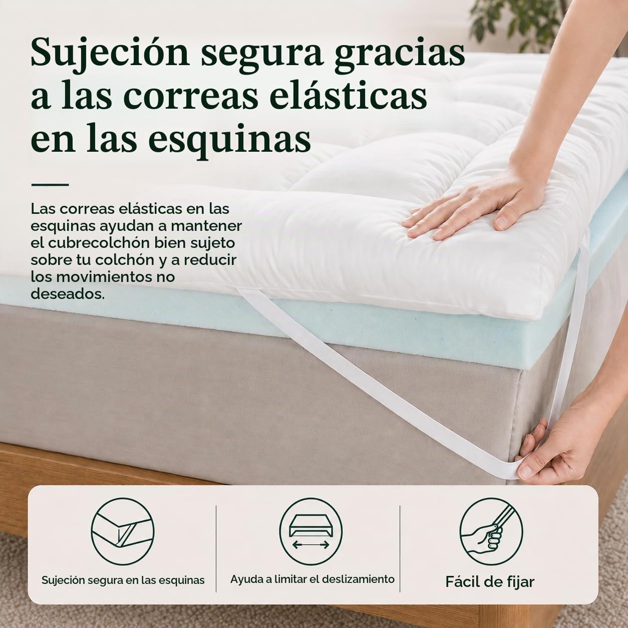 Zinus Bamboo Mattress Toppe Topper, Poliéster, Blanco, 190 x 140 cm