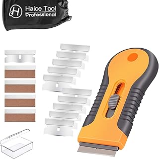 Ceranfeldschaber mit Blade-Box,Haice Premium Ceranfeldschaber mit 15 Klingen für Ceranfeld Kratzer, Herd Glasschaber für C...