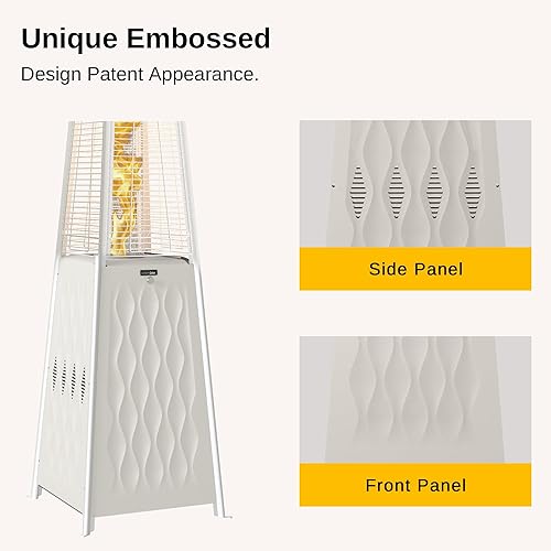 Miniatura 34 de EAST OAK Pyramid - Calentador de patio al aire libre, 48,000 BTU, calentador de propano de tubo de vidrio de cuarzo, sistema de triple protección