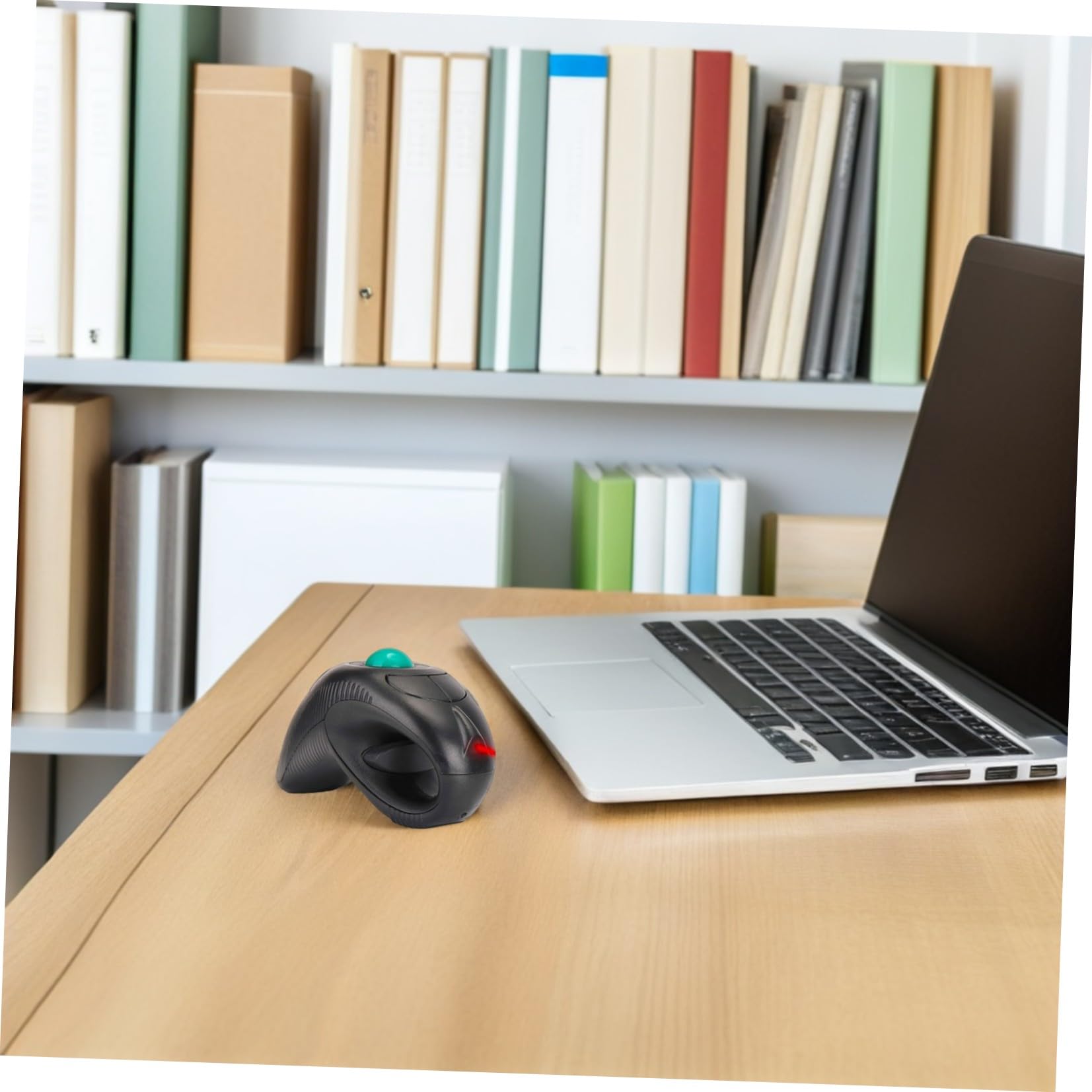 OUNONA Souris Trackball sans Fil USB Contrôle Pouce Ergonomique Portable Compatible PC et Laptop Conception Dauphin Ambidextre Fatigue Oculaire et Douleur Poignet