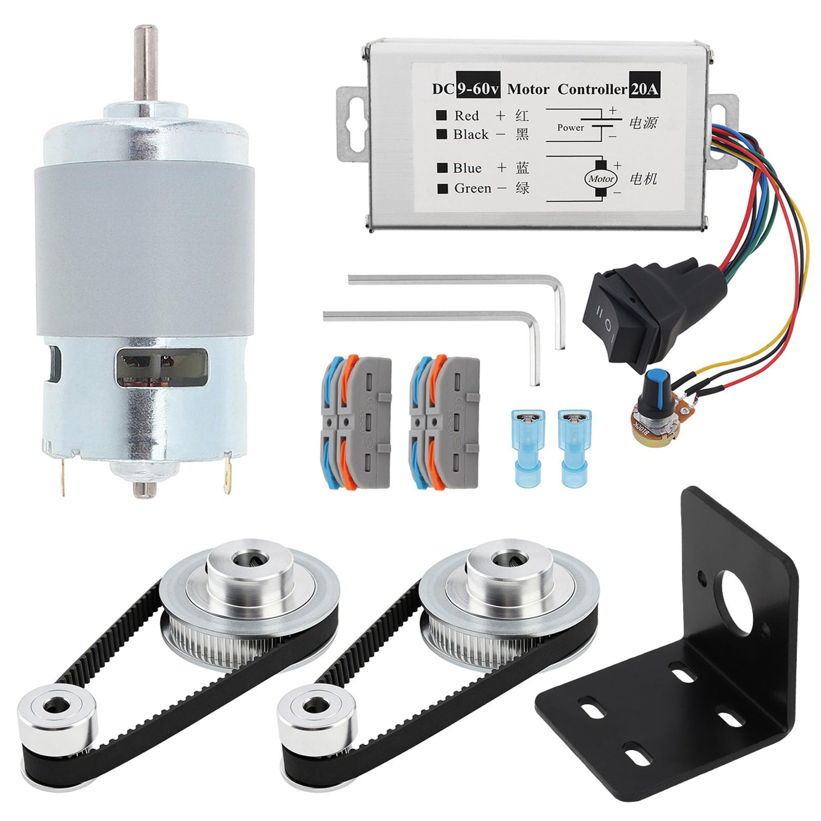Amazon.co.jp: 12V-24V 775 DC 電動モーター GT2 タイミングベルト