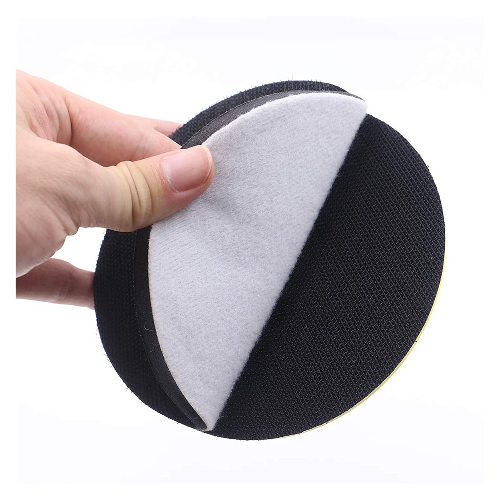 Cepillo de esponja de lija lijado Paquete de 5 almohadillas de interfaz de alta densidad de 6 pulgadas de 150 mm, ganchos y bucles, cojines de cojín de esponja de 6 pulgadas (5 juegos)
