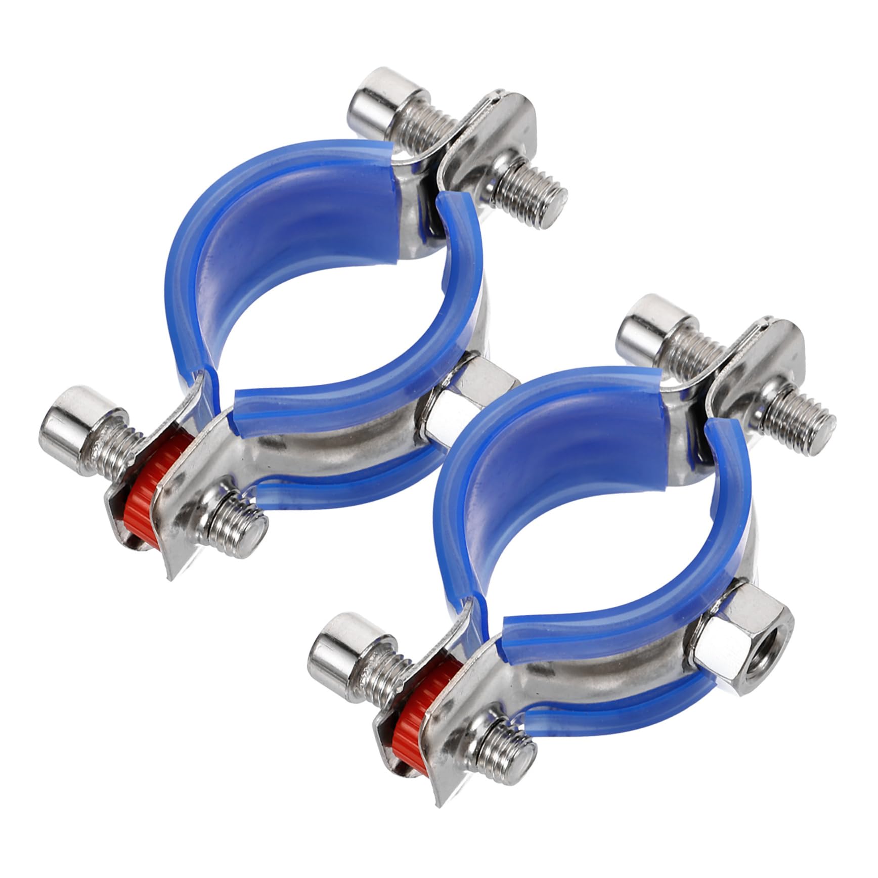 EXCEART 4 Ensembles Collier De Serrage En Acier Inoxydable Pince Robuste Pépin Serrer Agrafe Collier De Serrage Pour Tuyau Support De Pipe Support De Tuyau Mural 2 Pièces * 4