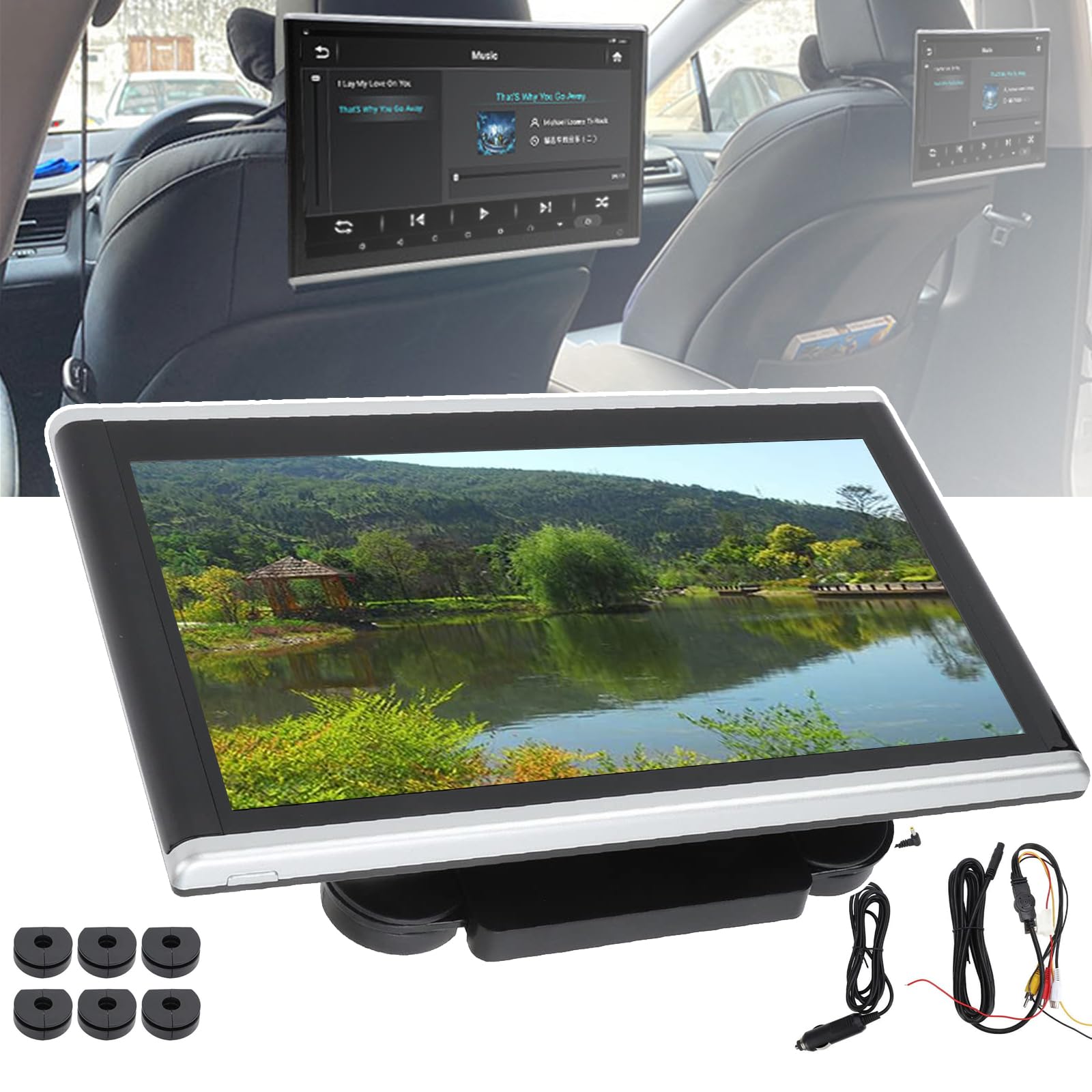Reproductor de vídeo para coche de 12,5" con pantalla táctil, 2+32GB y luz ambiental