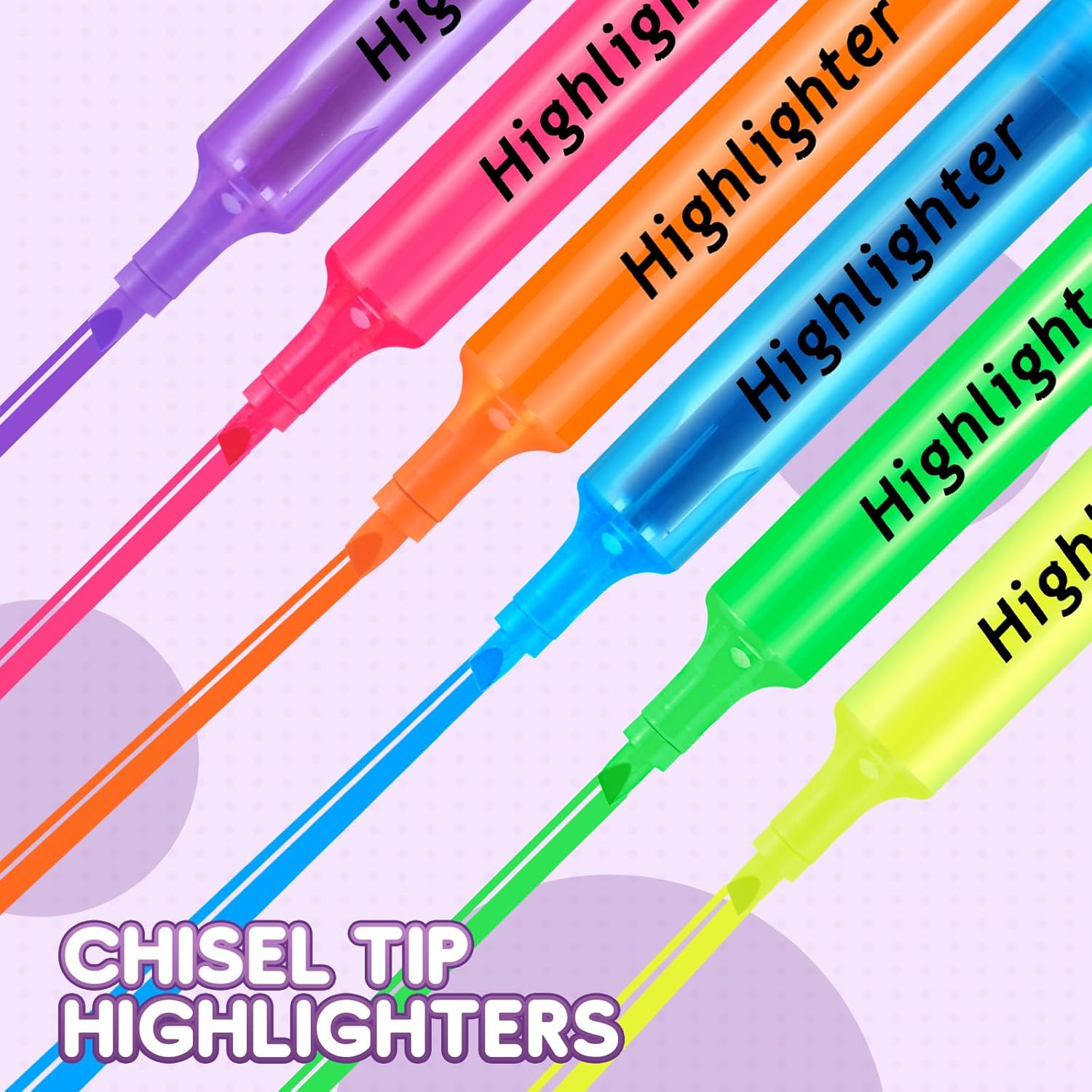 Qilery 72 Pack Highlighters Bulk, Tank Style Chisel Tip Highlighters Markers Pack Quick Drying for Adult Coloring, Home Office Supplies (Purple)