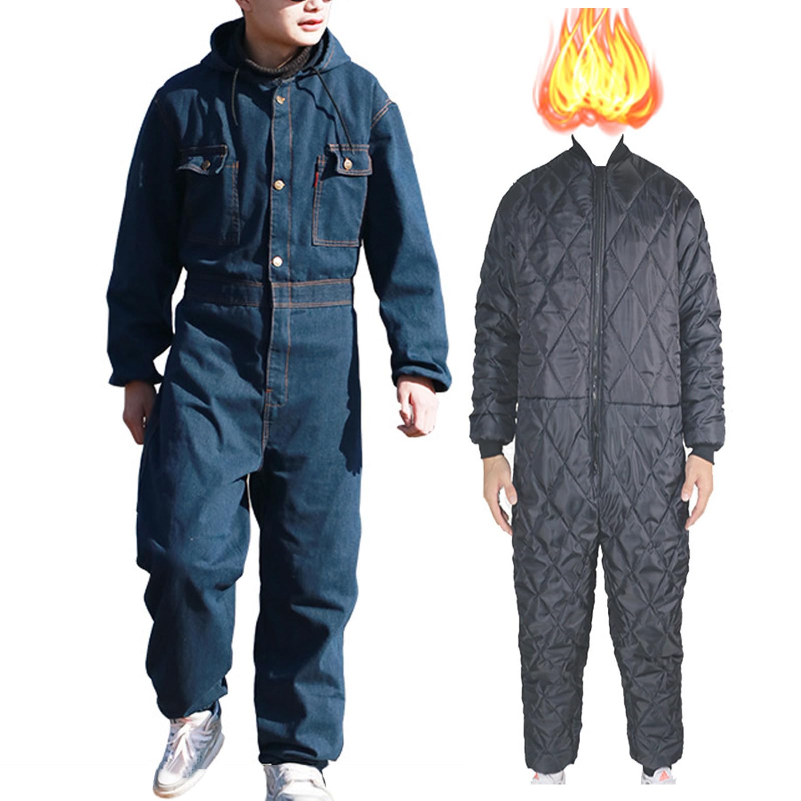 Isolierte Overall, Casual Loose Denim Overall Overall Arbeitskleidung Mit Reflektierenden Streifen Gummibund
