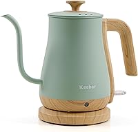 Vista 9 de Hervidor eléctrico, hervidor de cuello de cisne con apagado automático, hervidor eléctrico pequeño de 0.8 L, boquilla precisa diseñada para té