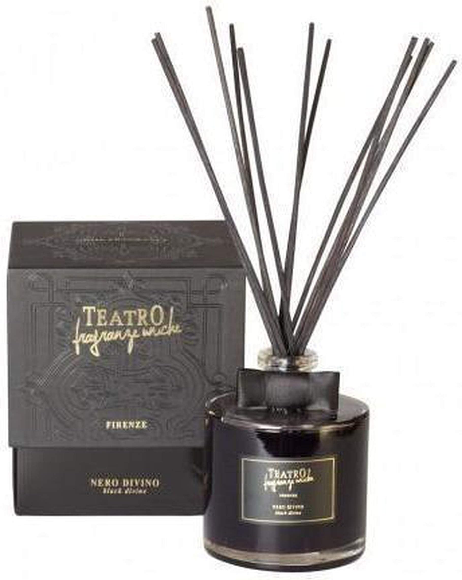 Firenze - Nero Divino Home Fragrance 200 ml with sticks made in italy