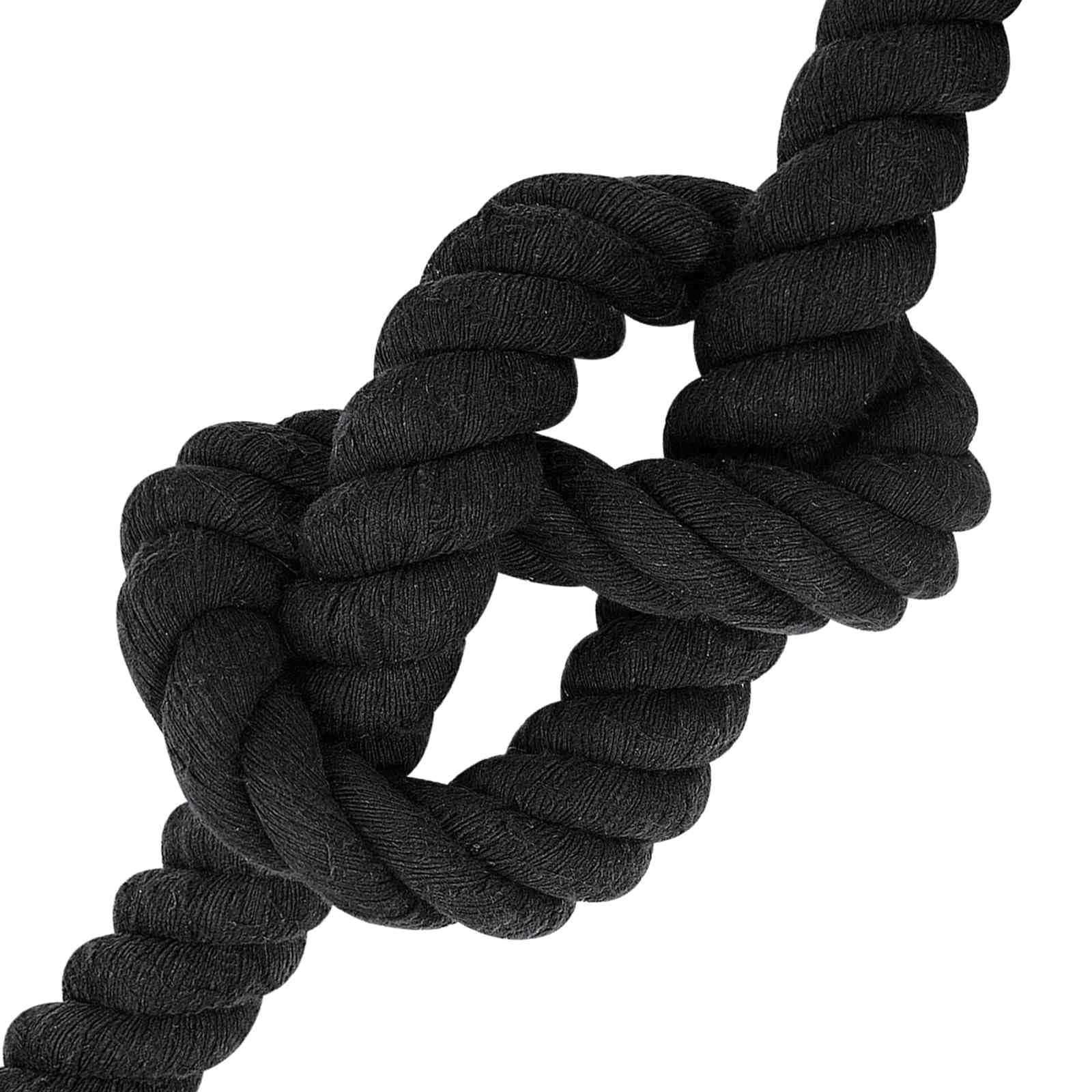 Cuerda de algodón negro 5 x 5 x 500 cm, 3 capas, cuerda