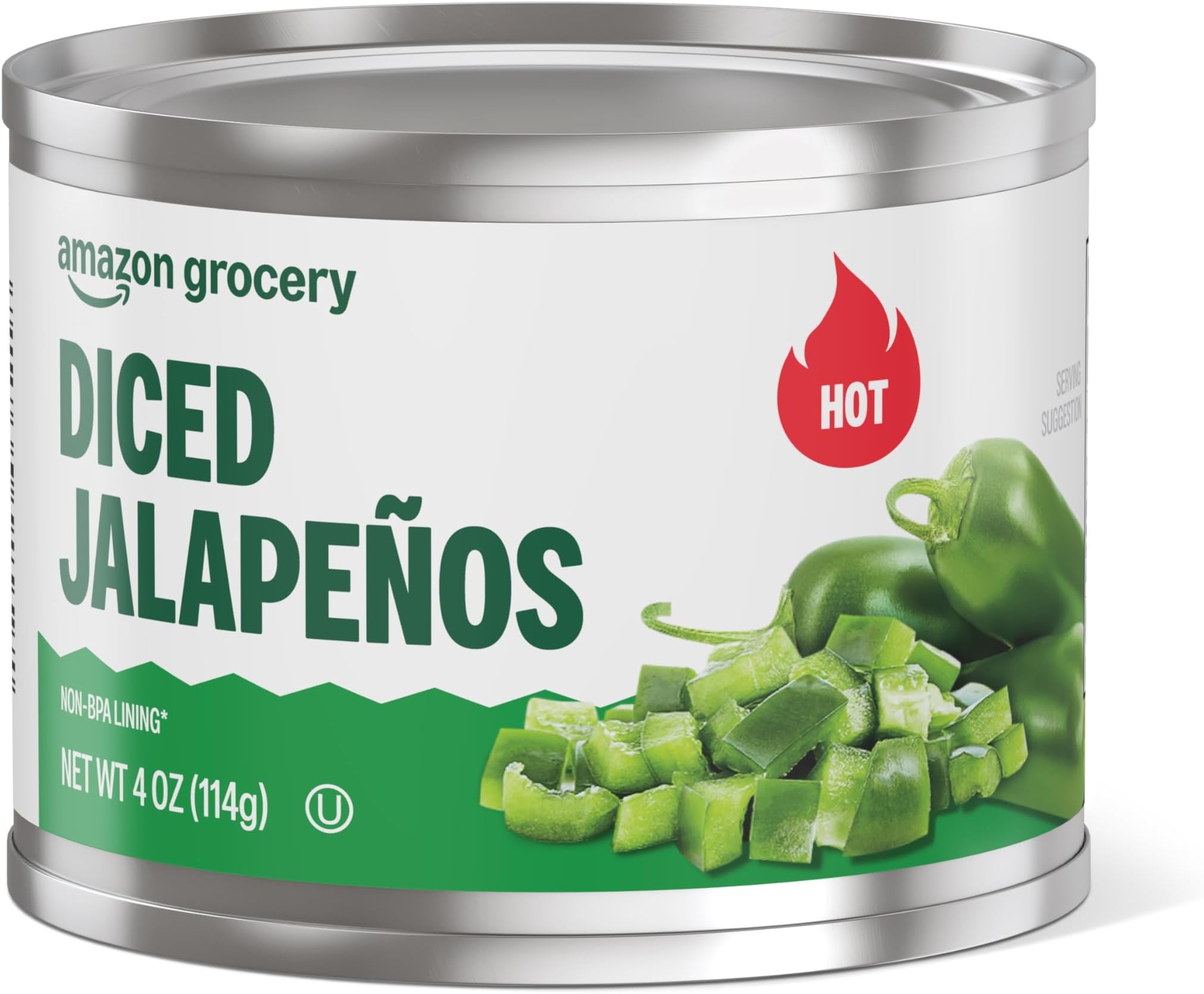 Amazon Grocery, Diced Jalapeños, Hot, 4 Oz (Previously Amazon Fresh, Packaging May Vary)