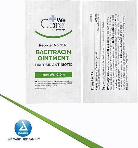 Miniatura 7 de Dynarex Ungüento tópico de bacitracina USP Suministros para el cuidado de heridas de primera respuesta para cortes menores, rasguños y quemaduras