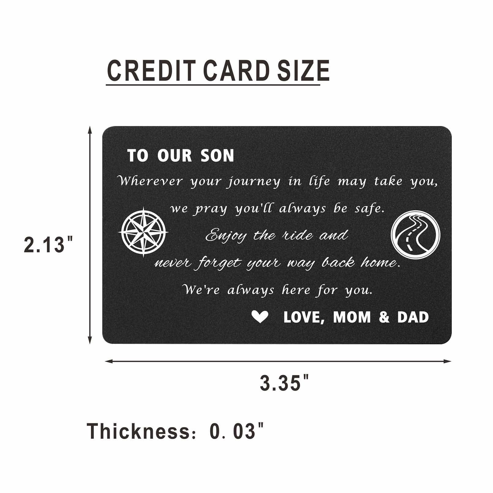 Geburtstagskarte Für Den Sohn Von Mama & Papa – Brieftaschenkarte Aus Aluminium, Lasergraviert