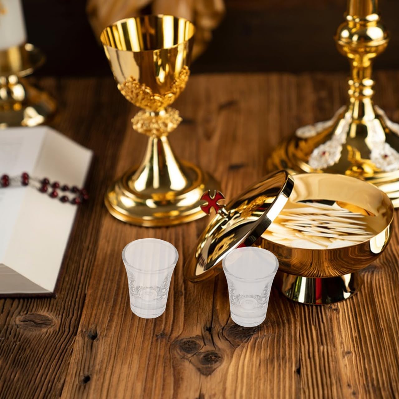 STOBAZA 24 Pezzi Di Bicchieri Sacri In Per La Comunione Bicchieri Per Sacramenti In Mini Bicchieri Da Vino Per Vassoi Standard Per La Comunione Rituali Religiosi E