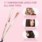 ANGENIL Pro Twist Flat Iron Hair Straightener and Curler 2 in 1, Dual Voltage Ceramic Straightener Flat Iron with Silicone Heat Resistant Mat Pouch, 11 Level Temp, 20S Fast Heating for All Hair Types