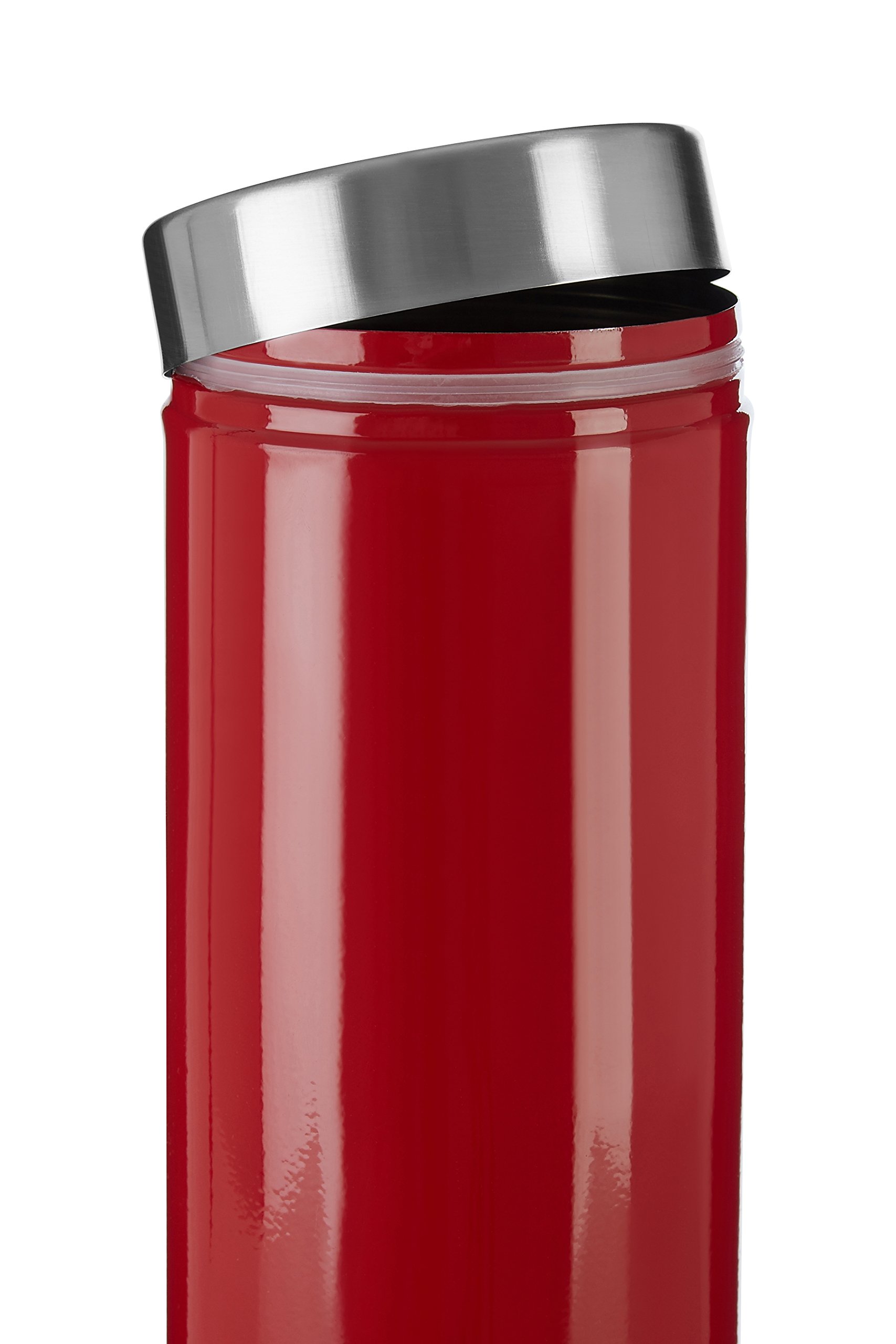 PREMIER Housewares 0508531 Barattolo Pasta, Coperchio in in Acciaio Inox Satinato, Rosso