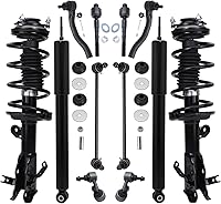 Vista 111 de Detroit Axle - Kit de puntales delanteros para Ford 2000-2004 Focus 2 puntales con muelle helicoidal 2 brazos de control inferiores con rótulas 2001