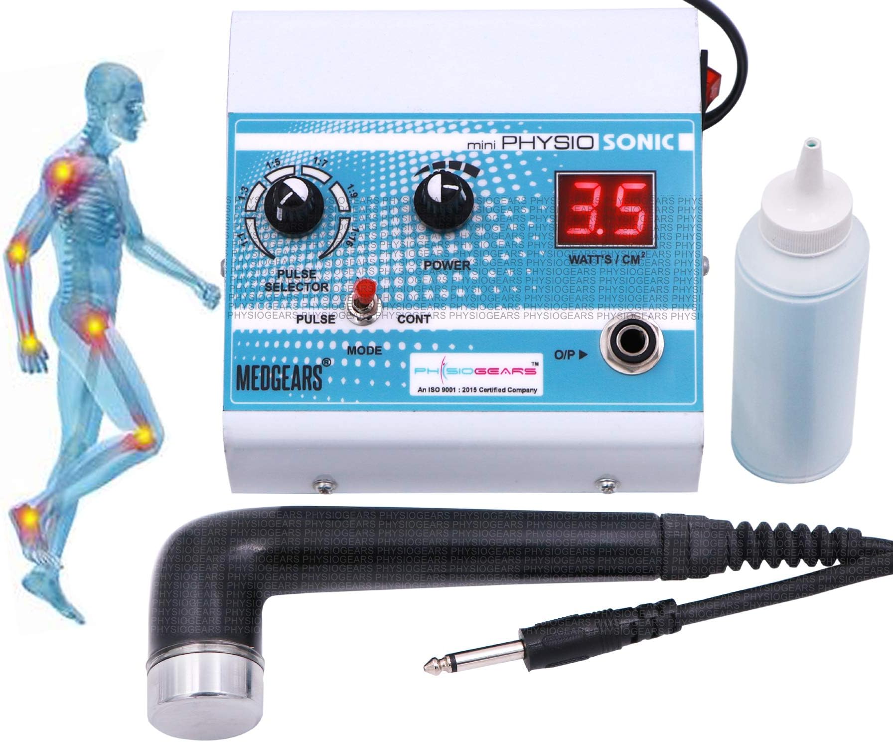 MEDGEARS Mini Ultrasound Therapy Device 1 Mhz Whole_Body Physiotherapy Machine Massager for Personal and Home Visit Purpose (Off-white) (B088X28N1P)