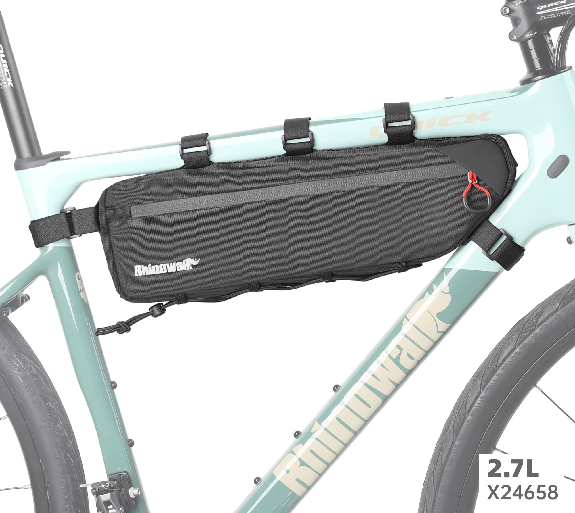1 szt. 2,1 l-2,7 l trójkąt rowerowy pod rurką torba na ramę | Idealny do codziennych dojazdów do pracy i jazdy na rowerze na świeżym powietrzu(2.7L-Beige)