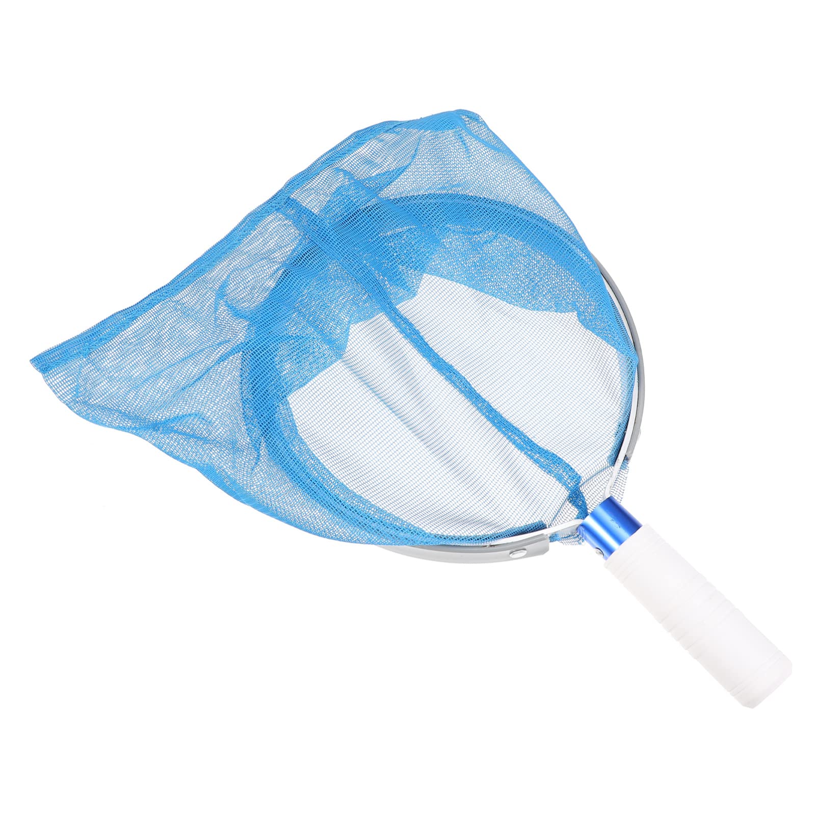 Épuisette de Piscine à Manche en Aluminium, Filet Bleu en Maille Fine pour Feuilles et Débris, Nettoyage Facile pour Spa et Bassin