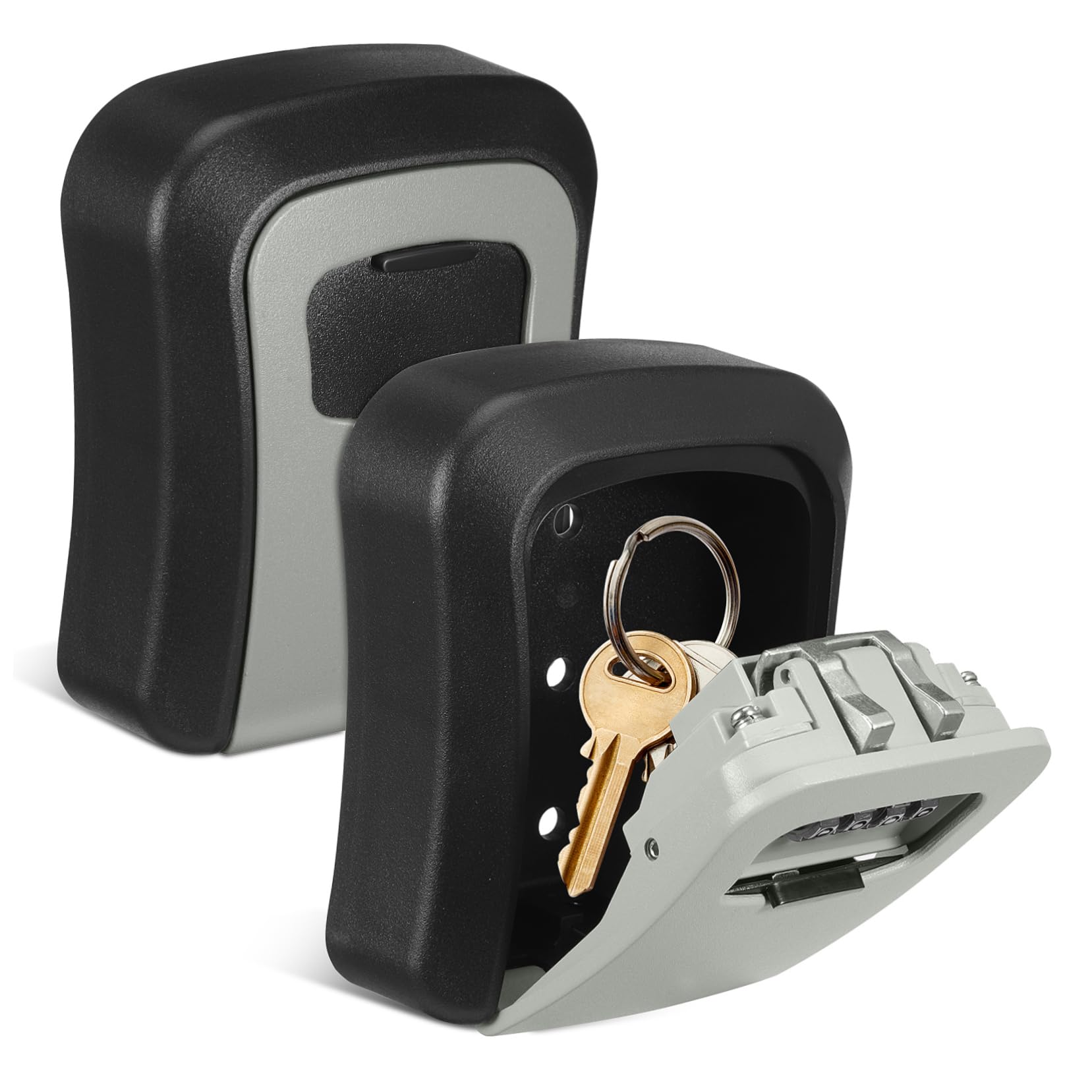 Housoutil 2sets Portachiavi da Parete con Combinazione Cassetta di Sicurezza per Chiavi Organizer Portachiavi Resistente alle Intemperie Nascondi Chiavi con Chiave di Casa Scatola di Sicurez