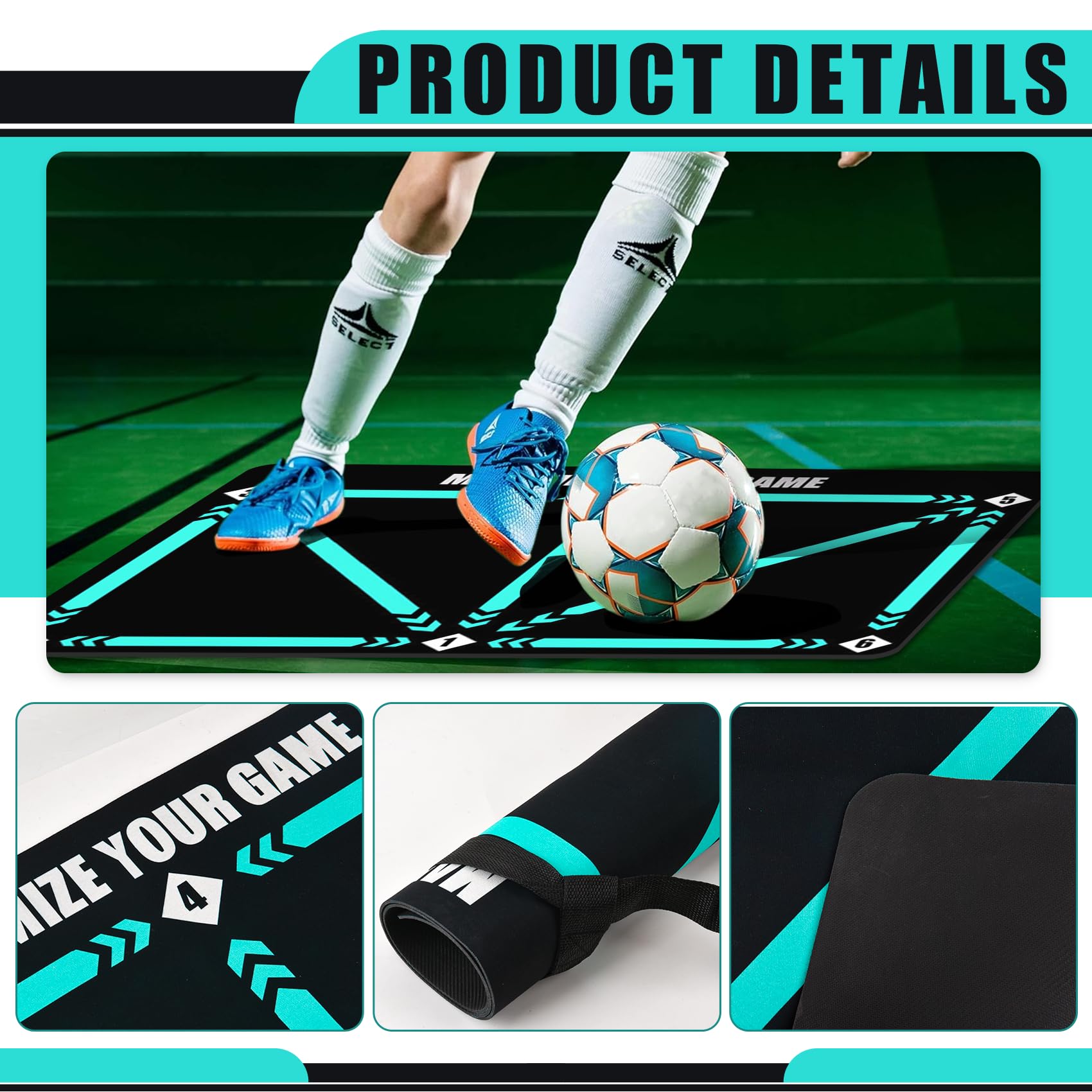 Tappetino Allenamento Calcio POFIBO - 60x90 Cm, Antiscivolo, Per Migliorare Controllo Palla, Bambini/Adulti - Foto 10
