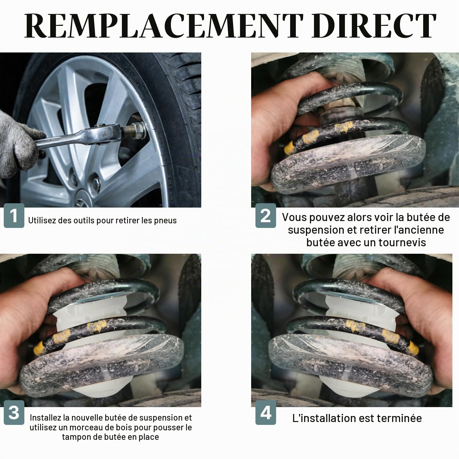 2pcs Butée de Suspension Arrière Caoutchouc pour Jumper 230 2006-2016 Ducato 230 2006-2015 Boxer 2006-2019 Relay Movano 5166.88, 0516688, 1351266079, Bump Stop elastique Suspension