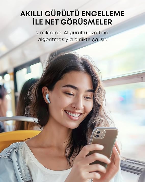 soundcore K20i by Anker, Yarı Kulak İçi Kulaklıklar, Bluetooth Kablosuz, 36H Çalma Süresi, Hızlı Şarj, Net Ses, Rahat Uyum, ENC 2-Mic Temizle Aramalar, Özel EQ, IPX5, Bluetooth 5.3, Uygulama Kontrolü