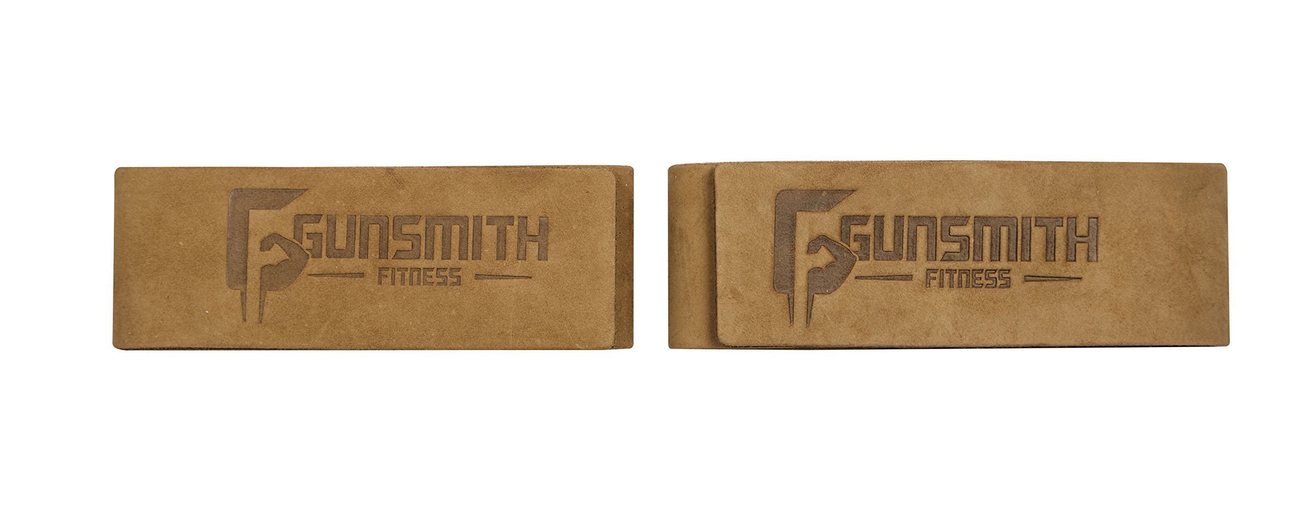Gunsmith Fitness - Correas para levantamiento de pesas de piel auténtica prémium de 5 cm de ancho, comodidad superior y agarre inmejorable, marrón