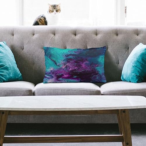 Miniatura 5 de Funda de almohada de terciopelo nebuloso de galaxia, turquesa, morado, verde azulado, funda de almohada cuadrada, decoración del hogar para cama,