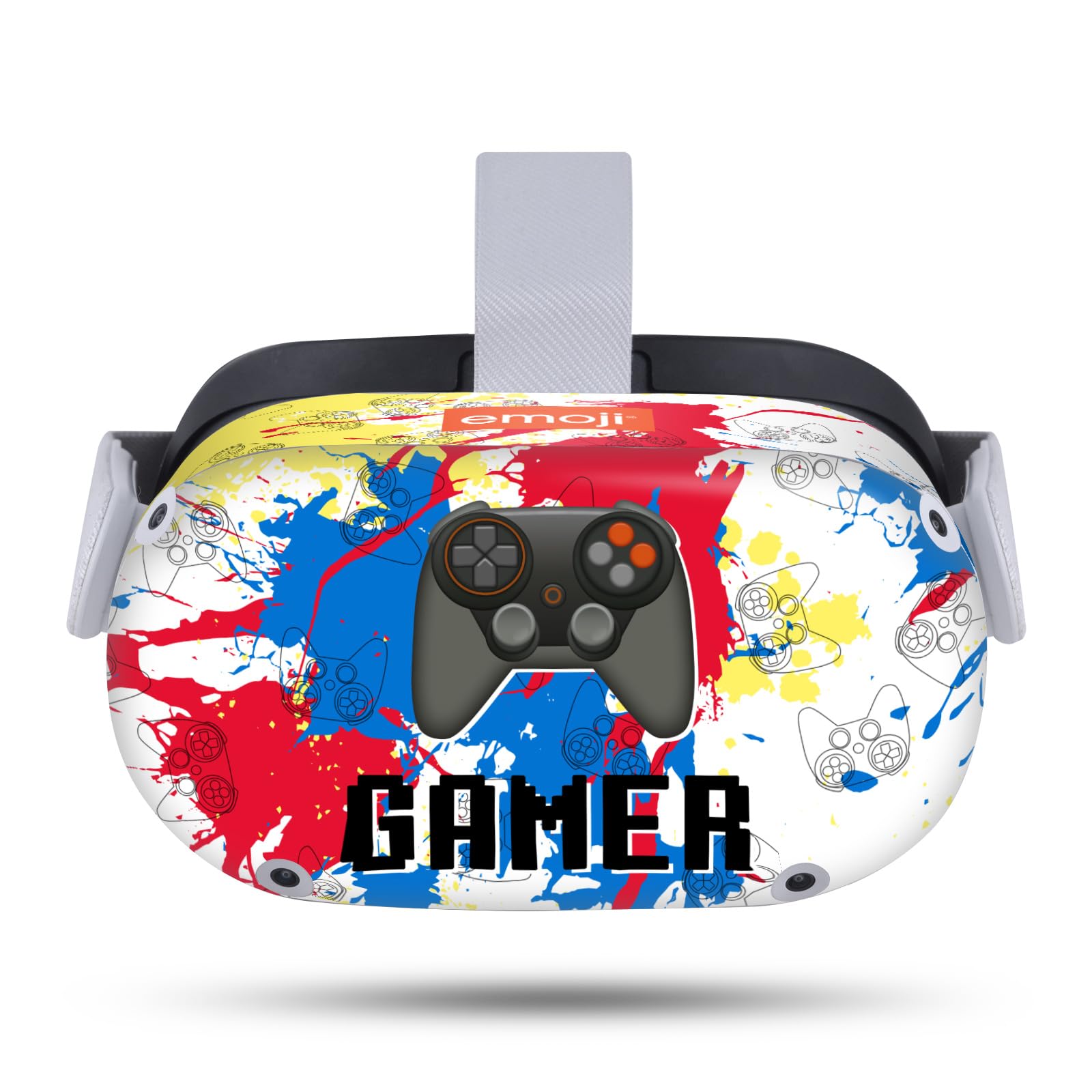 Head Case Designs Officially Licensed Emoji® Gamer Art Patterns Vinyl Sticker Skin Decal Cover Compatible with Meta Quest 2
